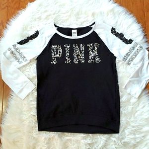 Large PINK bling long sleeve shirt